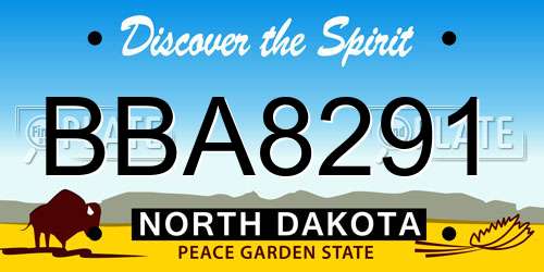 BBA8291 North Dakota License Plate