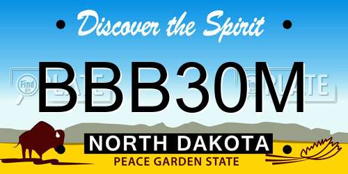 BBB30M North Dakota License Plate