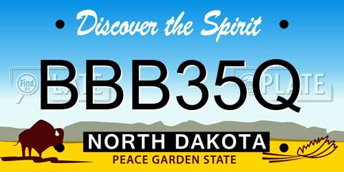 BBB35Q North Dakota License Plate
