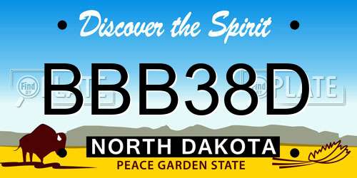 BBB38D North Dakota License Plate