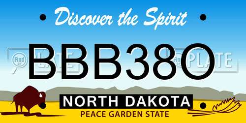 BBB38O North Dakota License Plate