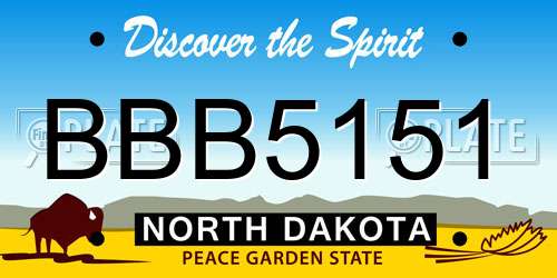 BBB5151 North Dakota License Plate