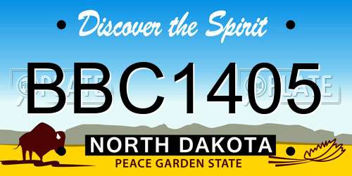 BBC1405 North Dakota License Plate