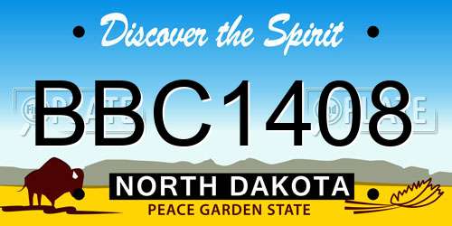 BBC1408 North Dakota License Plate