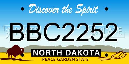 BBC2252 North Dakota License Plate
