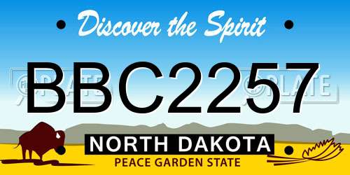 BBC2257 North Dakota License Plate