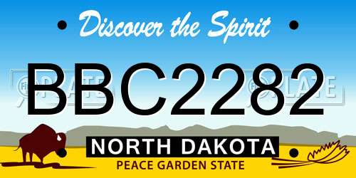 BBC2282 North Dakota License Plate