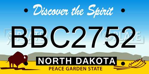 BBC2752 North Dakota License Plate