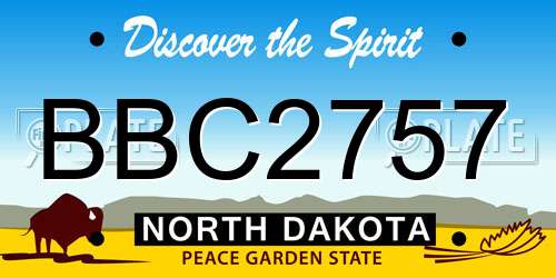 BBC2757 North Dakota License Plate