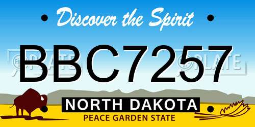 BBC7257 North Dakota License Plate