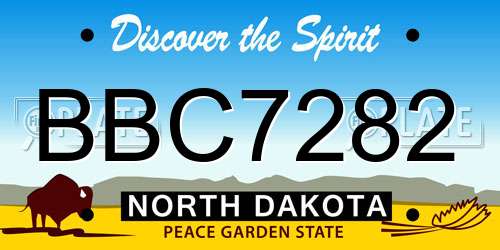 BBC7282 North Dakota License Plate