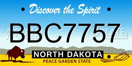BBC7757 North Dakota License Plate