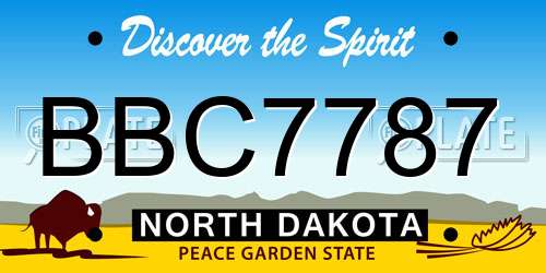 BBC7787 North Dakota License Plate