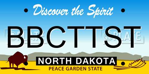 BBCTTST North Dakota License Plate