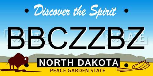 BBCZZBZ North Dakota License Plate