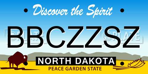 BBCZZSZ North Dakota License Plate
