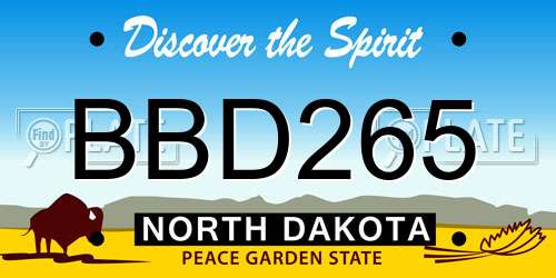 BBD265 North Dakota License Plate