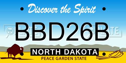 BBD26B North Dakota License Plate