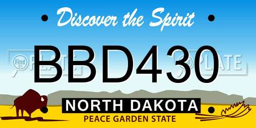 BBD430 North Dakota License Plate