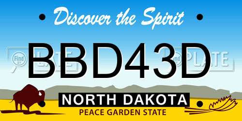 BBD43D North Dakota License Plate