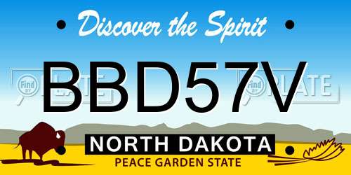 BBD57V North Dakota License Plate