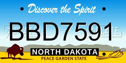 BBD7591 North Dakota License Plate