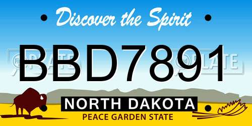 BBD7891 North Dakota License Plate