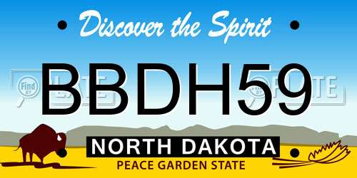 BBDH59 North Dakota License Plate