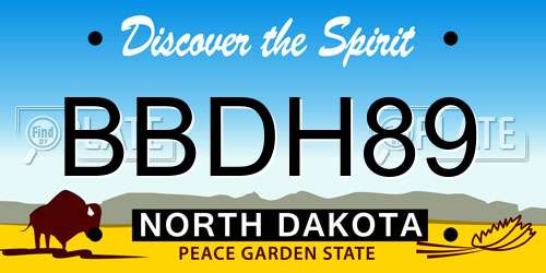 BBDH89 North Dakota License Plate