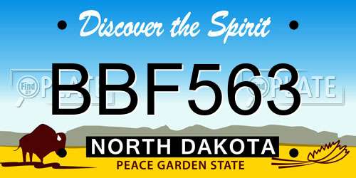 BBF563 North Dakota License Plate