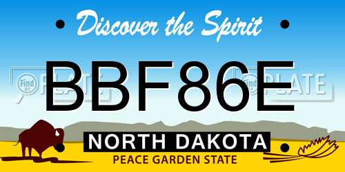 BBF86E North Dakota License Plate