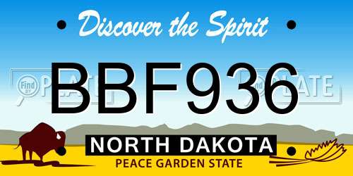 BBF936 North Dakota License Plate