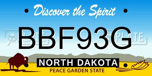 BBF93G North Dakota License Plate