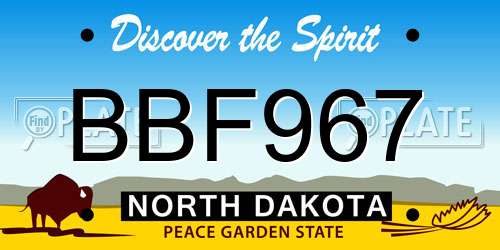 BBF967 North Dakota License Plate