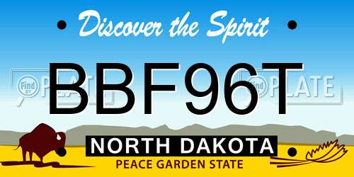 BBF96T North Dakota License Plate