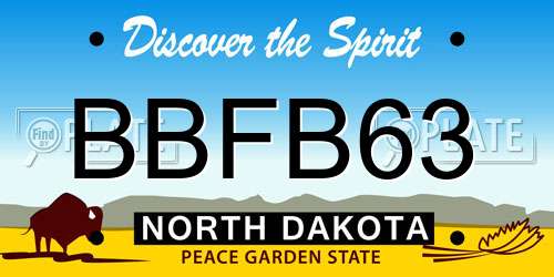 BBFB63 North Dakota License Plate