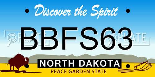 BBFS63 North Dakota License Plate