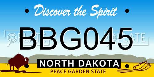 BBG045 North Dakota License Plate