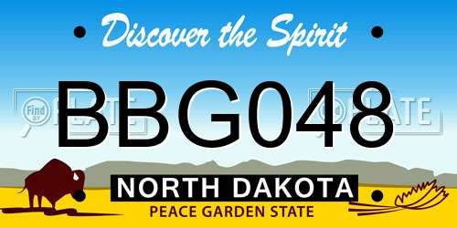 BBG048 North Dakota License Plate