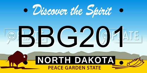 BBG201 North Dakota License Plate
