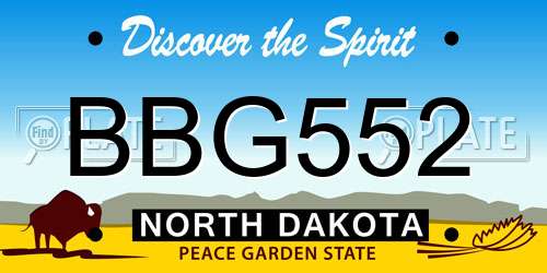 BBG552 North Dakota License Plate