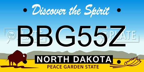 BBG55Z North Dakota License Plate