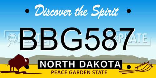 BBG587 North Dakota License Plate