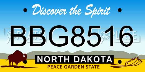 BBG8516 North Dakota License Plate