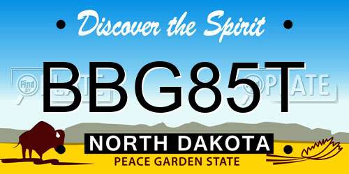 BBG85T North Dakota License Plate
