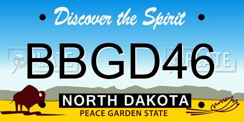 BBGD46 North Dakota License Plate