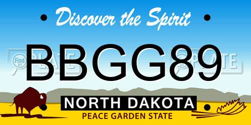 BBGG89 North Dakota License Plate