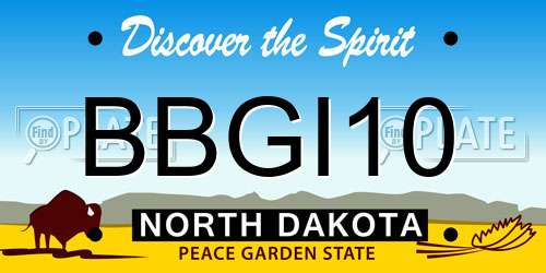 BBGI10 North Dakota License Plate