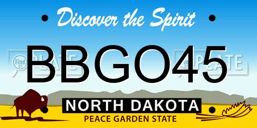 BBGO45 North Dakota License Plate