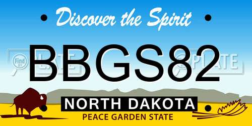 BBGS82 North Dakota License Plate